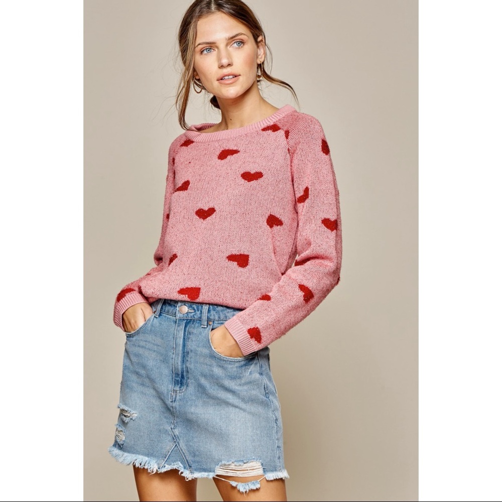 LAST ONE - QUEEN OF HEARTS PULLOVER SWEATER - Picture 2 of 6
